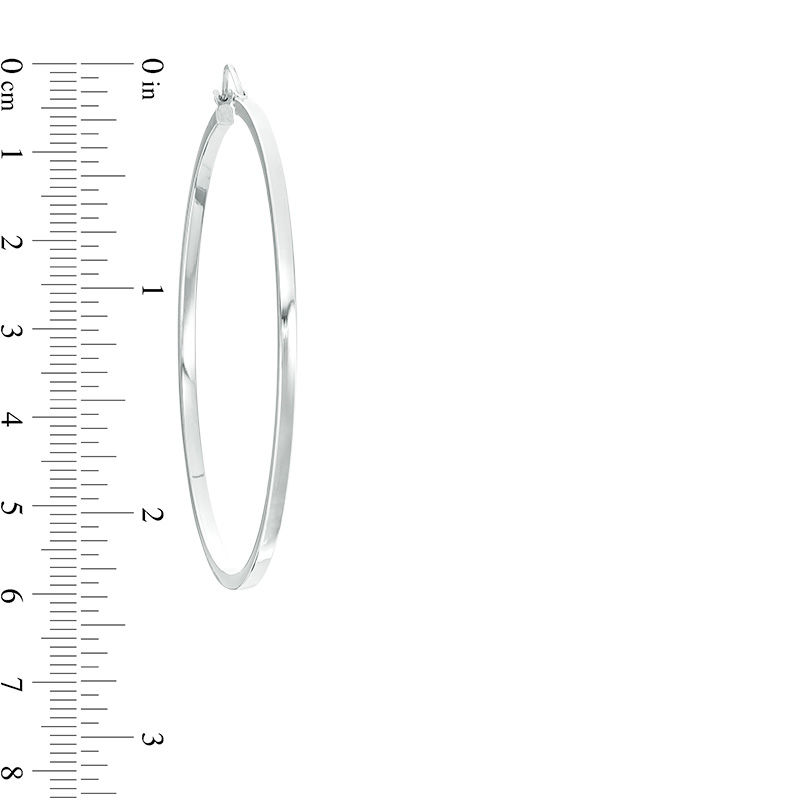 55mm Square Tube Hoop Earrings in Sterling Silver