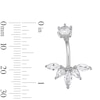 Thumbnail Image 2 of Solid Stainless Steel CZ Five Stone Beaded Arc Belly Button Ring - 14G