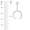 Thumbnail Image 1 of 014 gauge Cubic Zirconia Trio Crescent Moon Belly Button Ring in Stainless Steel