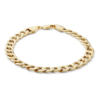 10K Semi-Solid Gold Cuban Chain Bracelet Made in Italy - 7.5