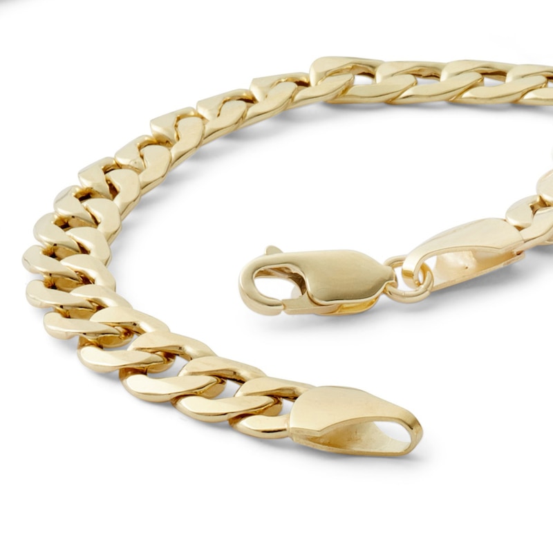 Main Image 5 of 10K Hollow Gold Curb Chain Bracelet - 8.5&quot;