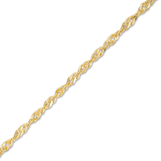 Made in Italy 050 Gauge Singapore Chain Bracelet in 10K Gold - 7.5"