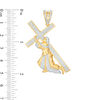 Thumbnail Image 1 of 1/20 CT. T.W. Diamond Beaded Jesus with Cross Necklace Charm in Sterling Silver with 14K Gold Plate