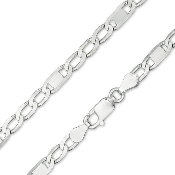 Gauge Figaro Chain Necklace in Sterling Silver