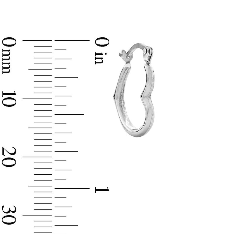 Main Image 4 of Tilted Heart Tube Hoop Earrings in Hollow Sterling Silver