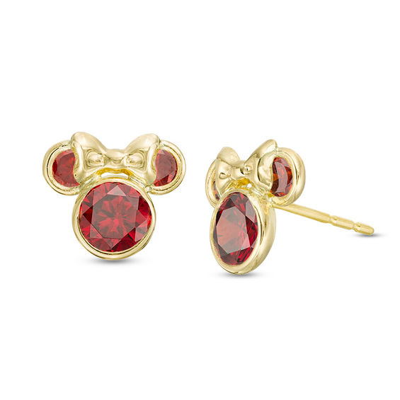 Child's Cubic Zirconia Â©Disney Minnie Mouse Stud Earrings in 10K Gold