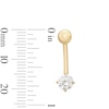 Thumbnail Image 3 of 10K Semi-Solid Gold CZ Solitaire Short Curve Belly Button Ring - 14G 3/8&quot;