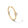 Thumbnail Image 1 of 14K Solid Gold Diamond Accent Solitaire Nose Hoop - 20G 5/16&quot;