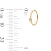 Thumbnail Image 2 of 14K Solid Gold Diamond Accent Solitaire Nose Hoop - 20G 5/16&quot;