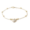 Thumbnail Image 0 of 030 Gauge Bead Station with Heart Charm Bracelet in 10K Solid Gold - 7.5"