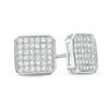 Thumbnail Image 0 of Cubic Zirconia Square Composite Stud Earrings in Solid Sterling Silver