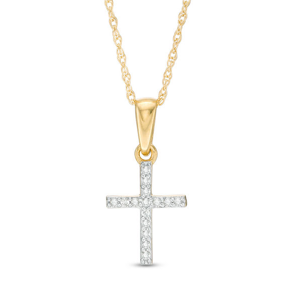 Diamond Accent Cross Pendant in 10K Gold | Banter