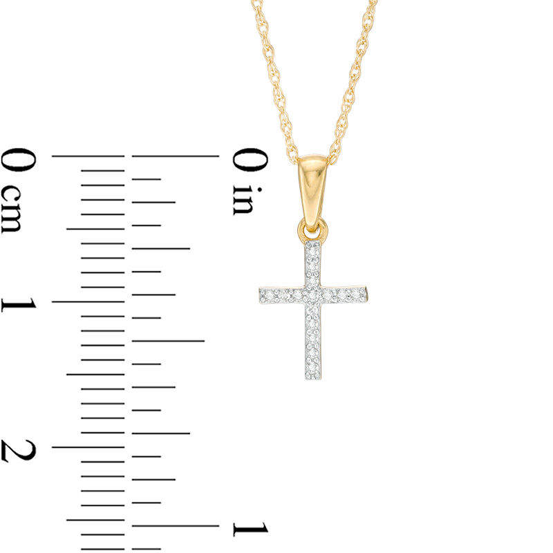 10KT SOLID WHITE GOLD 5 factory DIAMOND ACCENT CROSS