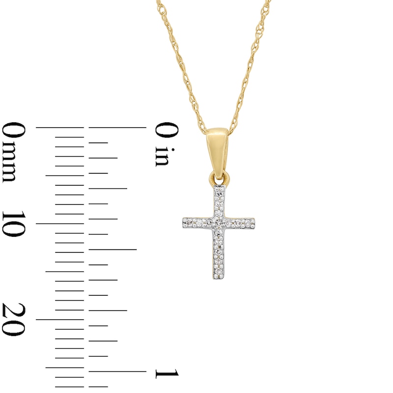 Main Image 6 of 10K Gold Diamond Accent Cross Pendant