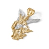 Thumbnail Image 2 of Diamond-Cut Saint Michael Necklace Charm in 10K Solid Two-Tone Gold