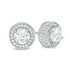 Thumbnail Image 0 of 6mm Cubic Zirconia Frame Stud Earrings in Solid Sterling Silver