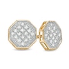Thumbnail Image 0 of 1/10 CT. T.W. Composite Diamond Beaded Octagon Stud Earrings in 10K Gold