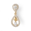 Thumbnail Image 1 of 10K Solid Gold CZ Pear-Shaped and Round Teardrop Frame Dangle Top Down Belly Button Ring - 14G