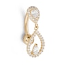 Thumbnail Image 2 of 10K Solid Gold CZ Pear-Shaped and Round Teardrop Frame Dangle Top Down Belly Button Ring - 14G