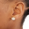 Thumbnail Image 3 of 1 CT. T.W. Diamond Frame Flower Stud Earrings in 10K Gold