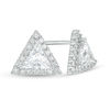 Thumbnail Image 0 of 5mm Trillion-Cut Cubic Zirconia Framed Stud Earrings in Sterling Silver