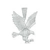 Thumbnail Image 1 of Cubic Zirconia Diamond-Cut Landing Eagle Necklace Charm in Solid Sterling Silver