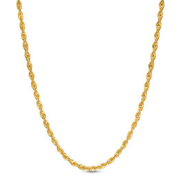 Made in Italy 060 Gauge Rope Chain Necklace in 14K Hollow Gold - 24&quot;