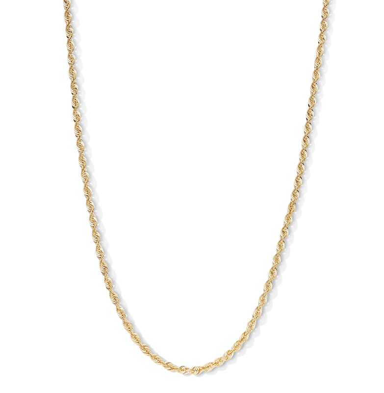 Main Image 1 of Made in Italy 060 Gauge Rope Chain Necklace in 14K Hollow Gold - 24&quot;