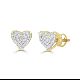 1/6 CT. T.W. Heart-Shaped Composite Diamond Stud Earrings in 10K Gold