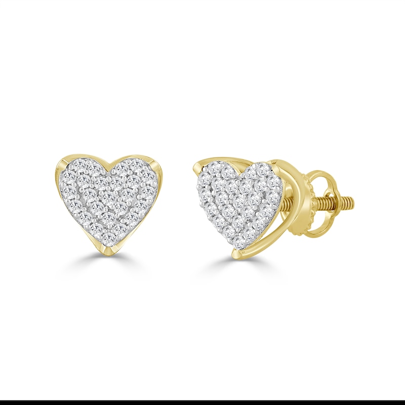 1/6 CT. T.W. Heart-Shaped Composite Diamond Stud Earrings in 10K Gold