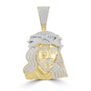 Thumbnail Image 0 of 1/2 CT. T.W. Diamond Jesus Head Necklace Charm in 10K Gold