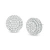 Thumbnail Image 0 of Cubic Zirconia Composite Double Frame Stud Earrings in Sterling Silver