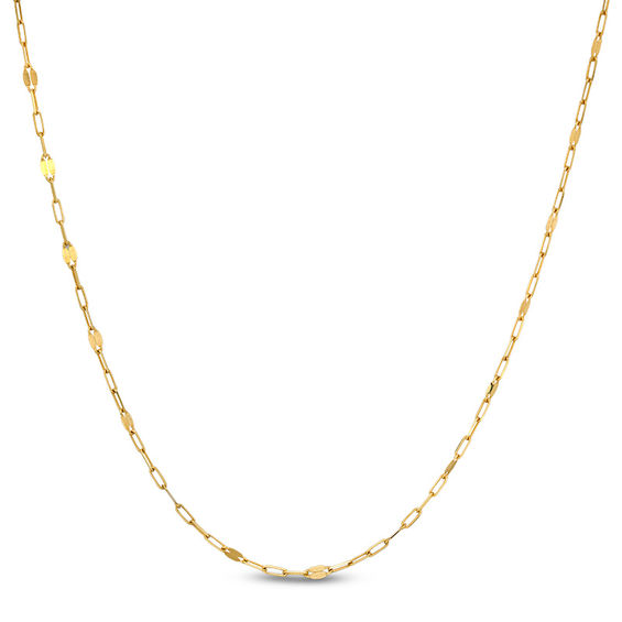 040 Gauge Multi-Finish Flat-Link and Forzatina Cable Chain Necklace in 10K Gold - 18"