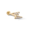 Thumbnail Image 1 of 14K Tube Gold CZ Lightning Bolt Stud - 18G 5/16&quot;