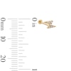 Thumbnail Image 2 of 14K Tube Gold CZ Lightning Bolt Stud - 18G 5/16&quot;