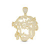 Thumbnail Image 0 of Cubic Zirconia Pavé Jesus Head Cut-Out Necklace Charm in 10K Gold