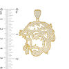 Thumbnail Image 1 of Cubic Zirconia Pavé Jesus Head Cut-Out Necklace Charm in 10K Gold