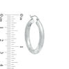 Thumbnail Image 1 of 30mm Multi-Finish Tube Hoop Earrings in 14K White Gold