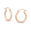 Thumbnail Image 1 of 14K Tube Hollow Rose Gold Diamond-Cut Hoops