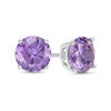 Thumbnail Image 0 of 6mm Purple Solitaire Stud Earrings in Solid Sterling Silver