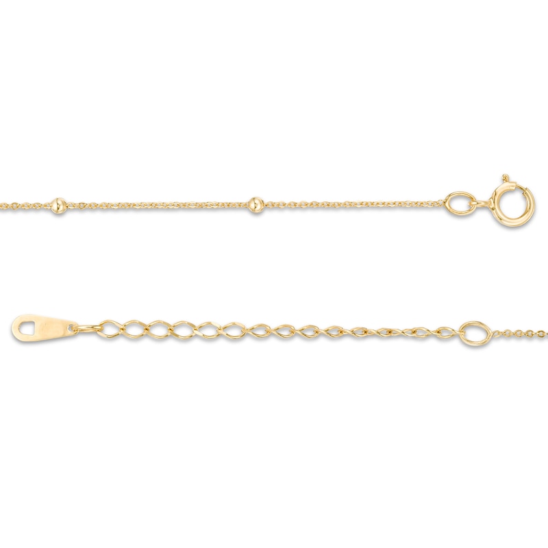 Child's Bead Station Necklace in 10K Gold - 15"