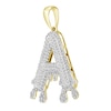 Thumbnail Image 5 of 1/4 CT. T.W. Diamond Beaded Dripping &quot;A&quot; Initial Necklace Charm in 10K Gold