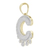 Thumbnail Image 5 of 1/3 CT. T.W. Diamond Beaded Dripping &quot;C&quot; Initial Necklace Charm in 10K Gold