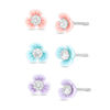 Thumbnail Image 1 of Child's 3mm Cubic Zirconia Solitaire Pastel-Theme Flower Stud Earrings Set in Solid Sterling Silver