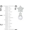 Thumbnail Image 1 of Child's 5mm Simulated Pearl and Cubic Zirconia Star Drop Earrings in Sterling Silver