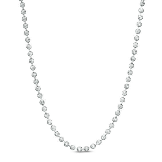 400 Gauge Diamond-Cut Bead Chain Necklace in Sterling Silver - 22"