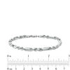 Thumbnail Image 1 of 080 Gauge Rectangle Link and Rope Chain Bracelet in Sterling Silver - 8.5"