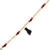 Thumbnail Image 1 of Made in Italy Child's Onyx and Lab-Created Red Coral Bead Azabache Bracelet in 10K Gold - 5.5&quot;