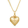 Thumbnail Image 1 of Child's 14K Gold Fill CZ Heart-Shaped Locket Pendant - 15&quot;