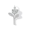 Thumbnail Image 1 of Cubic Zirconia Long Stem Rose Necklace Charm in Solid Sterling Silver